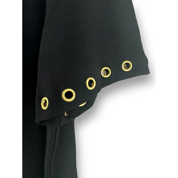 Size 16W 1X BLACK PONTE KNIT SHIFT DRESS Gold Embellished Fall Winter PLUS‎ SIZE - Picture 3 of 8